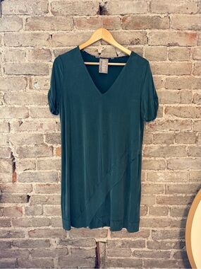 dolan Left Coast Deep Teal V-Neck Short Sleeve Tunic